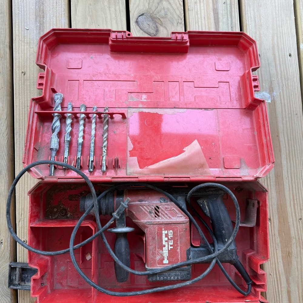Hilti TE 15 Demolition Hammer Corded With Multiple Bits Original Box SN 228818